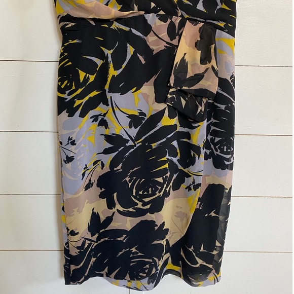 Banana Republic Sleeveless Print Wrap Cool Neutral Dress Abstract Floral - EUC 4 - Picture 9 of 11